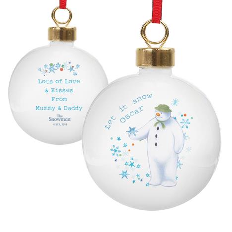 Personalised The Snowman Let it Snow Bauble £11.99